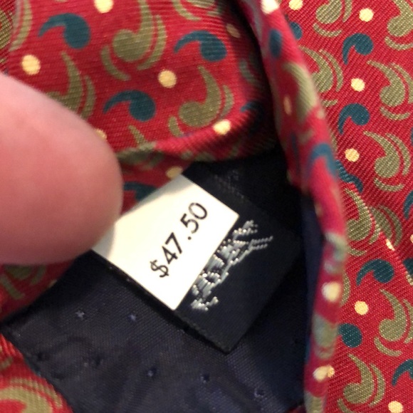 Vintage Deadstock BURBERRY’s of LONDON 100% Silk Tie Paisley Graphic Dot NEW - Picture 7 of 16